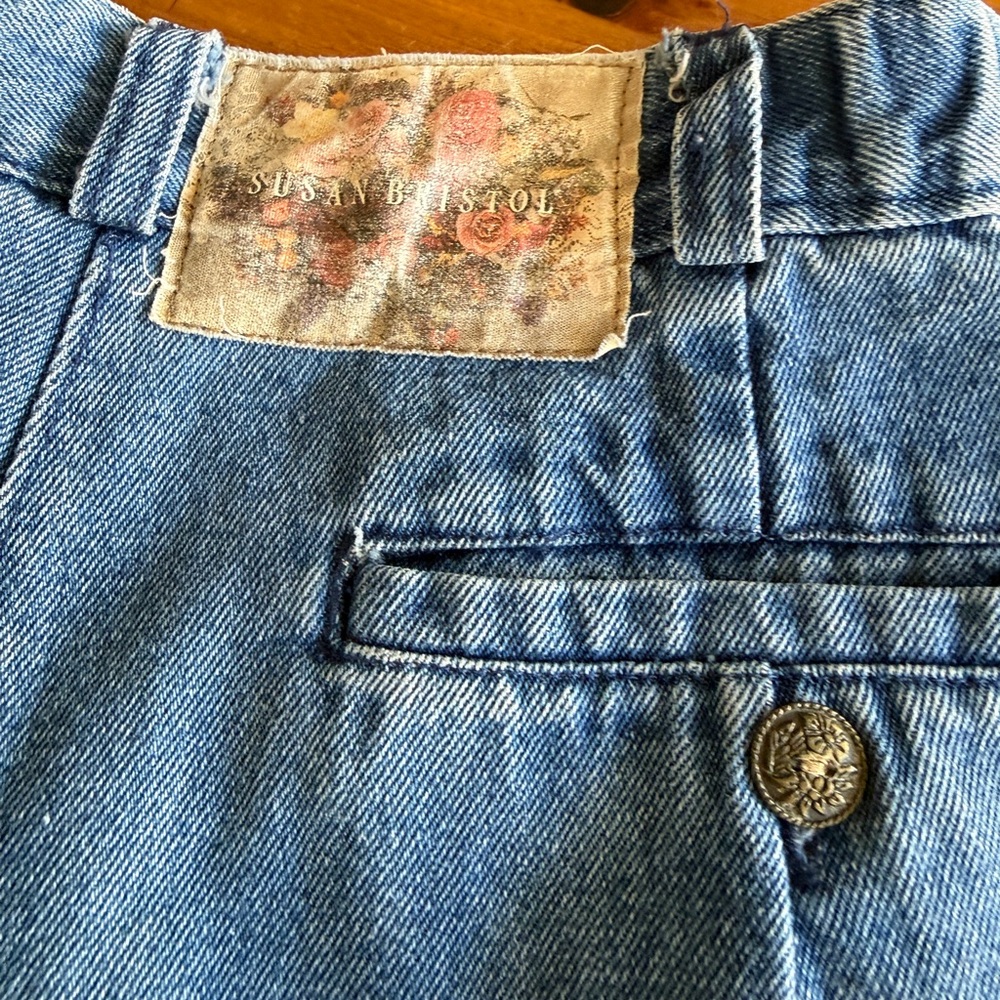 Susan Bristol 80s High Waisted Pleated Balloon Style Denim Mom Jeans Vintage 8 - Picture 8 of 15